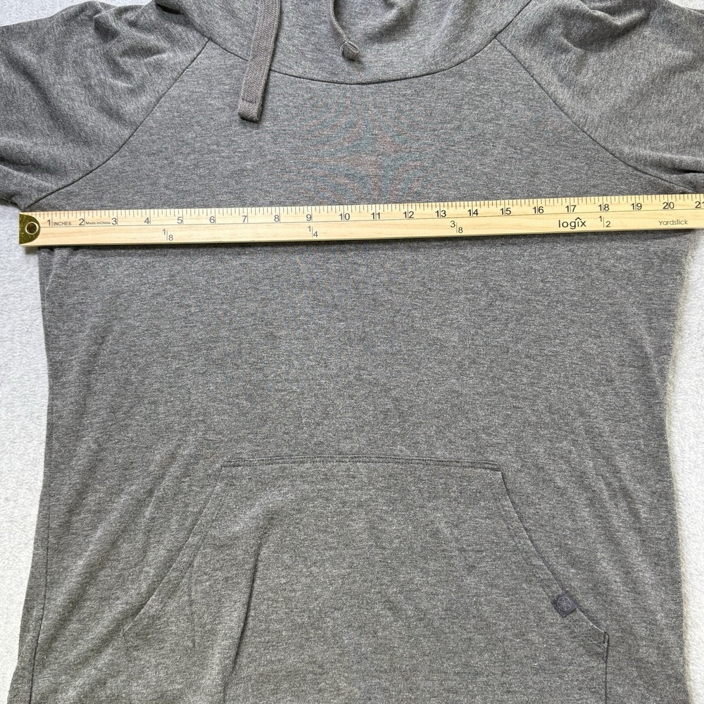 Athleta Uptempo Hoodie Womens Medium Gray Cowl Neck Long Sleeve Kangaroo Pocket - Picture 4 of 7